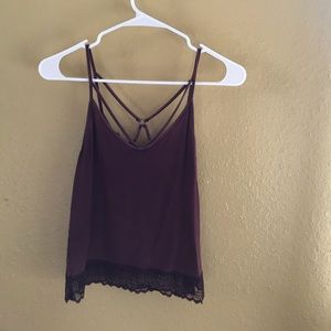 AEO Strappy Maroon Tank